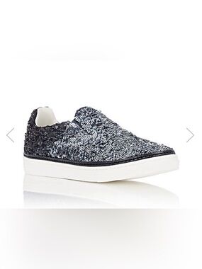 Maison Margiela Silver Sequin Slip-on Sneakers - Size 37.5